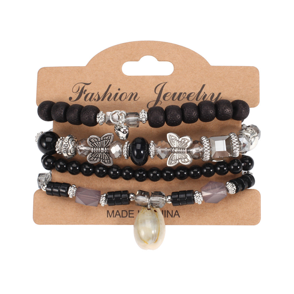 Wholesale Bohemian Butterfly Shell Love Multi-layered Bracelet